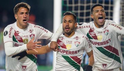 Jugadores de Fluminense en el partido ante Gremio, 13 de agosto de 2024.