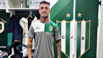 Damián Díaz con el uniforme Banfield, 20 de agosto de 2024.