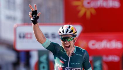 Wout Van Aert, en la meta de la Etapa 10 de la Vuelta a España, el 27 de agosto de 2024.