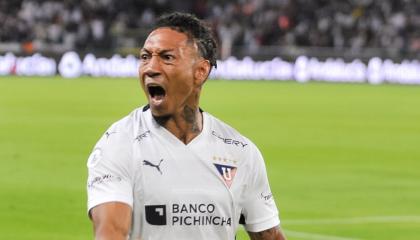 José Quintero festejando su gol ante Barcelona SC, 31 de agosto de 2024.