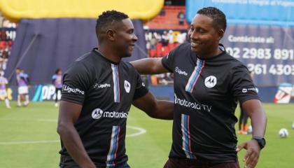 Jairo Campos y Leonardo Soledispa en el estadio Rodrigo Paz Delgado, 1 de septiembre de 2024.