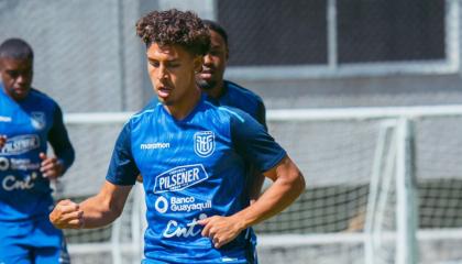 Jeremy Sarmiento durante un entrenamiento con la selección de Ecuador, 2 de septiembre de 2024.