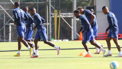 Los jugadores de la selección de Ecuador durante el entrenamiento del martes 3 de septiembre 2024, en Quito.