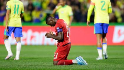 Moisés Caicedo luego de la derrota de Ecuador ante Brasil, por la Fecha 7 de Eliminatorias, el 6 de septiembre de 2024.