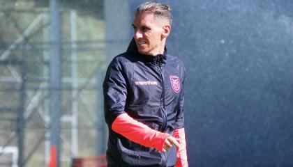 El seleccionador Sebastián Beccacece en un entrenamiento en Quito, el 5 de septiembre de 2024.