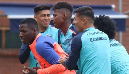 Seleccionados ecuatorianos durante un entrenamiento en la Casa de la Selección, 9 de septiembre de 2024.