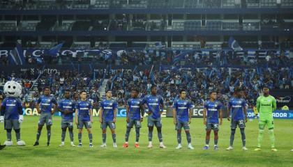 Jugadores de Emelec, durante un partido en el estadio George Capwell, el 8 de septiembre de 2024.