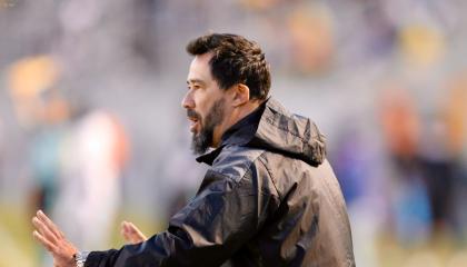 Pablo Sánchez, entrenador de Liga de Quito, en el partido ante Aucas, jugado el pasado 18 de agosto.