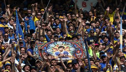 Hinchas de Boca Juniors, antes del clásico argentino ante River Plate, el sábado 21 de septiembre de 2024.