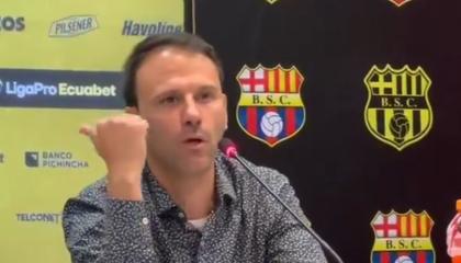 Alexander Pallarés, entrenador de Macará, tras el duelo ante Barcelona, el pasado 15 de septiembre de 2024.