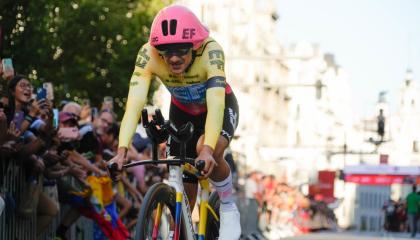 Richard Carapaz durante la Etapa 21 de la Vuelta a España, el domingo 8 de septiembre de 2024.