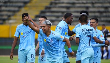 Jugadores de Universidad Católica, durante un partido de LigaPro, el 23 de septiembre de 2024.