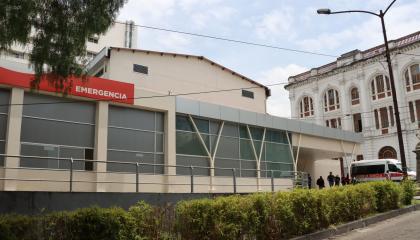 El hospital Eugenio Espejo, donde se encuentra internado Marco Angulo, en Quito.