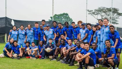 La selección ecuatoriana que fue subcampeona en el Sudamericano de Bolivia Sub-15, tras una práctica el 18 de octubre de 2024.