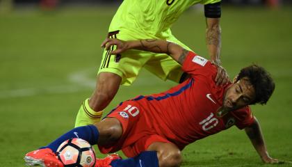 El chileno Jorge Valdivia, durante un partido de eliminatorias el 28 de marzo de 2017.