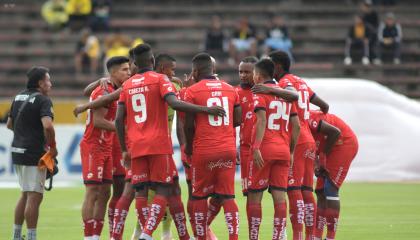 Jugadores de El Nacional, durante un partido de LigaPro, el 5 de octubre de 2024.