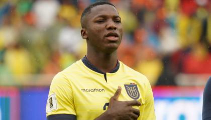 Moisés Caicedo, durante un partido de Ecuador, el 18 de octubre de 2024.