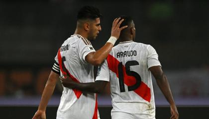 Jugadores de Perú, durante un partido de Eliminatorias, el 12 de octubre de 2024.