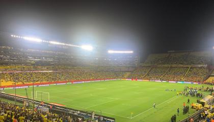 El estadio Banco Pichincha, antes del partido entre Ecuador y Bolivia, este jueves 14 de noviembre.