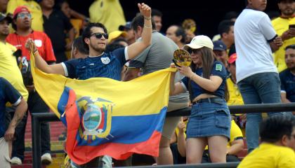 Hinchas de Ecuador durante el partido de la Fecha 11 de las Eliminatorias ante Bolivia en el estadio Banco Pichincha, el 14 de noviembre de 2024.