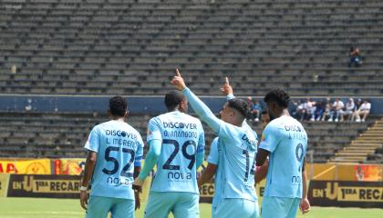 Jugadores de Universidad Católica, durante un partido de LigaPro, el 9 de noviembre de 2024.