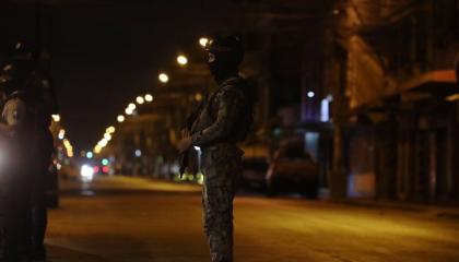 Militares en una calle de Durán, en Guayas