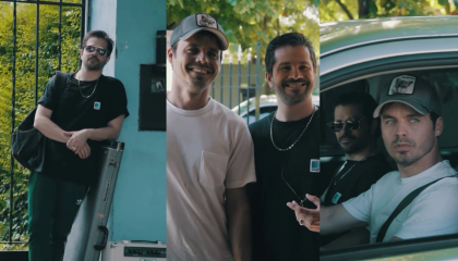 Benjamín Rojas (camiseta blanca) y Felipe Colombo (camiseta negra) en un video publicado en sus cuentas de redes sociales y en las de 'Erreway Tour 2025 el 23 de noviembre de 2024