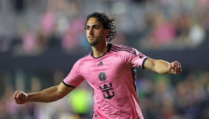 Leonardo Campana celebra un gol del Inter Miami ante el DC United, el 18 de mayo de 2024.