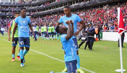 El Nacional festeja un gol ante Independiente del Valle, el 27 de noviembre de 2024.