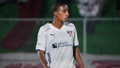 Daniel de la Cruz, durante un partido con Liga de Quito, el 2 de agosto de 2024.