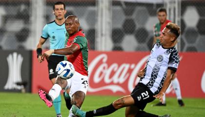 Mathías Acuña, durante un partido con Boston River de Uruguay, en Montevideo, el 16 de febrero de 2023.