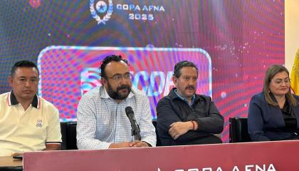 Fred Larreátegui, presidente de AFNA, en rueda de prensa, el 13 de enero de 2025.