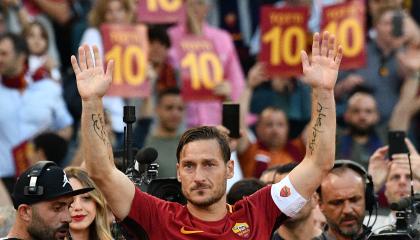 Francesco Totti, histórico jugador de la Roma, en un homenaje el 28 de mayo de 2017.