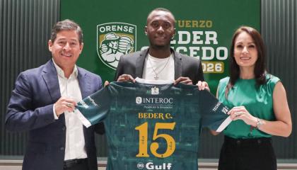 Beder Caicedo, nuevo refuerzo de Orense, anunciado el viernes 17 de enero de 2025.