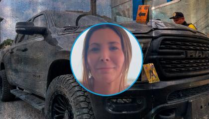 Fotografía de la camioneta que atropelló a Mónica Martinich en Samborondón, en Guayas.