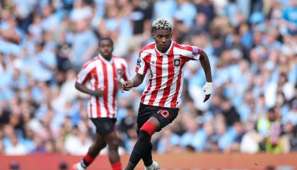 Nilson Angulo, durante el partido del Sunderland ante el Manchester City, el 20 de septiembre de 2026.