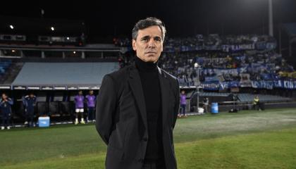 Fabián Bustos, durante un partido con Millonarios, el 7 de mayo de 2026.