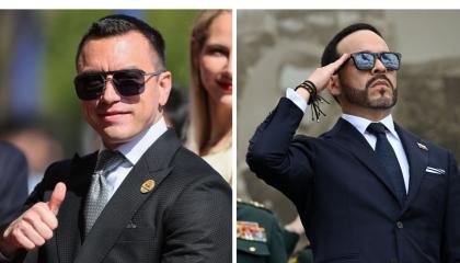 El presidente de Ecuador, Daniel Noboa, y el de Colombia,  Abelardo de la Espriella, 11 de marzo y 23 de septiembre de 2026.