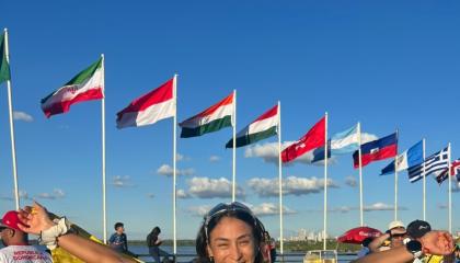 Gabriela Vargas, durante el Mundial de Patinaje en Asunción, el 16 de octubre de 2026.