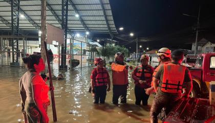 Desbordamiento del río Chaguana, en la provincia de El Oro.