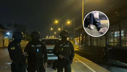 Composición fotográfica del procedimiento de la Policía y un adolescente con uniforme detenido la noche del 21 de octubre de 2026.