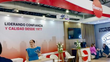 Stand de Omarsa en Aquaexpo, que se desarrolla en Guayaquil del 19 al 22 de octubre de 2026.