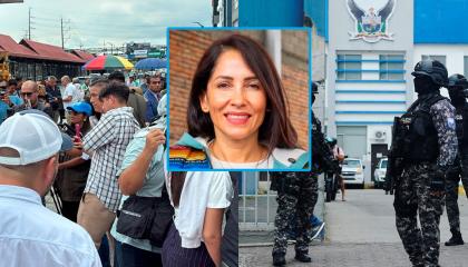 Composición fotográfica del Cuartel Modelo de Guayaquil, donde permanece detenida Luisa González.