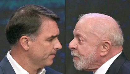 Combinación de fotografías de los dos candidatos presidenciales de Brasil: Flávio Bolsonaro y Lula da Silva, 23 de octubre de 2026.