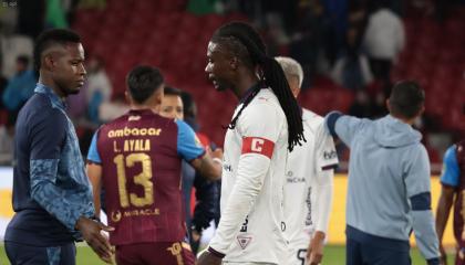 Ricardo Adé, de Liga de Quito, tras el partido ante Macará en el estadio Rodrigo Paz Delgado, el 24 de octubre de 2026.