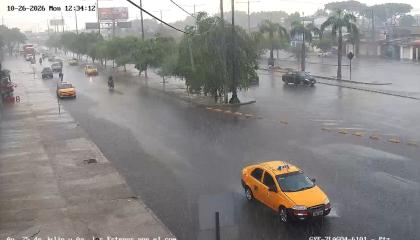 Lluvia en Guayaqul registrada la tarde del 26 de octubre de 2026.