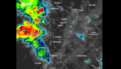 Mapa del Inamhi que muestra lluvias intensas en las provincias de la Costa, este 30 de octubre de 2026, a puertas del feriado nacional.