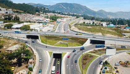 Imagen de archivo del intercambiador de Carapungo, Panamericana Norte, 21 de febrero de 2019.