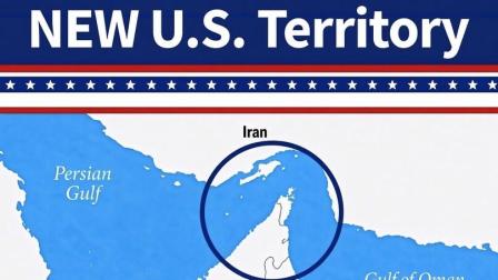 La ilustración publicada por el presidente estadounidense Donald Trump denominando al estrecho de Ormuz como un territorio estadounidense el 18 de agosto de 2026.