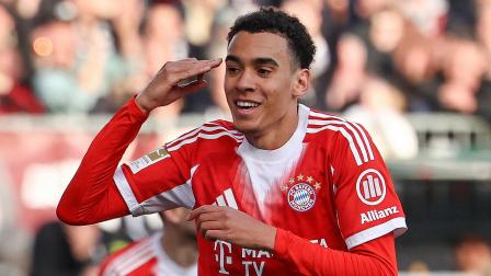 Jamal Musiala, jugador del Bayern Múnich, en un partido del 11 de abril de 2026.